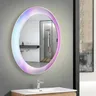 Miroir mural rond verre cadre cannelé prismatique… – vue 6