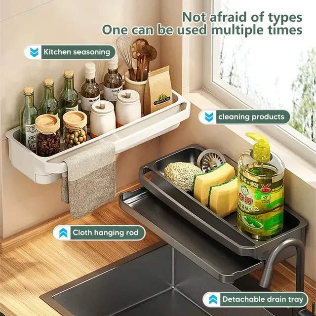 Organiseur évier cuisine égouttoir autodrainant porte… – vue 4