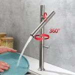 Robinets de cuisine en acier inoxydable 304, double usage chaud et froid pour lavabo, évier, noyau de Valve en céramique, tête amovible, robinet de cuisine
