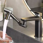 1440 °   Aérateur de robinet métallique rotatif et évolutif, robinet de salle de bains, barboteur anti-éclaboussures, buse de filtre, économie d&rsquo;eau, prolongateur