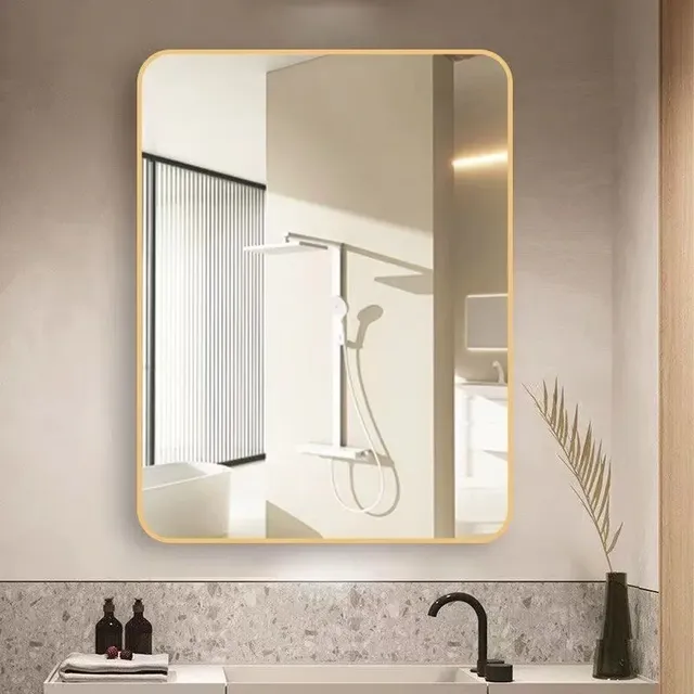 Miroir de salle de bains à cadre en aluminium