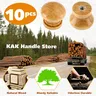 KAK 10 pièces bouton d'armoire en bois naturel rond… – vue 3