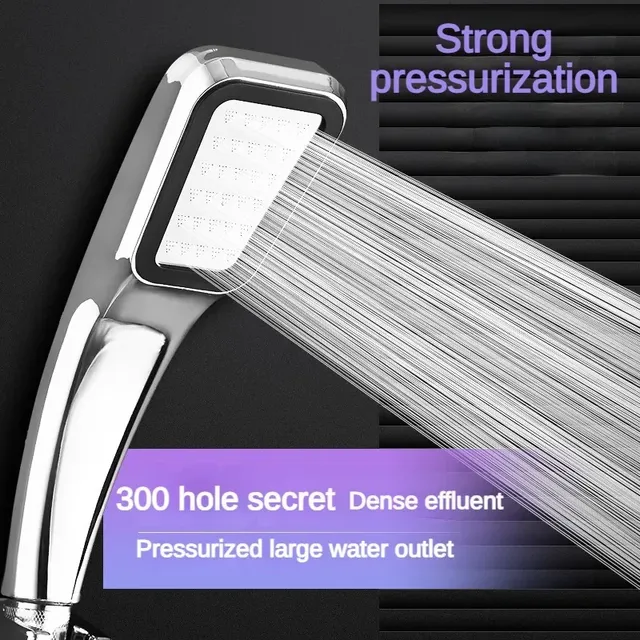 Pommeau de douche chromé ultra pressurisé à 300 trous – vue 2