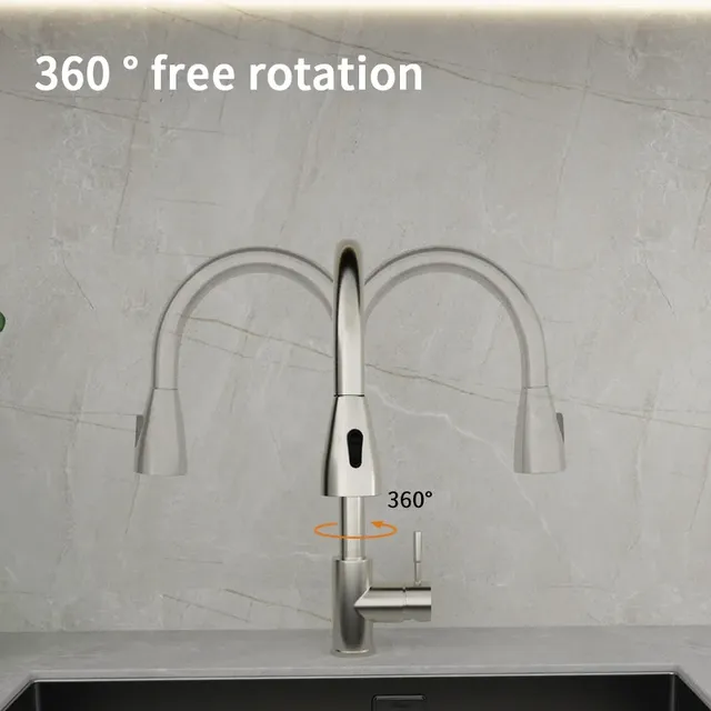 Robinet de cuisine noir Flexible extractible – vue 6