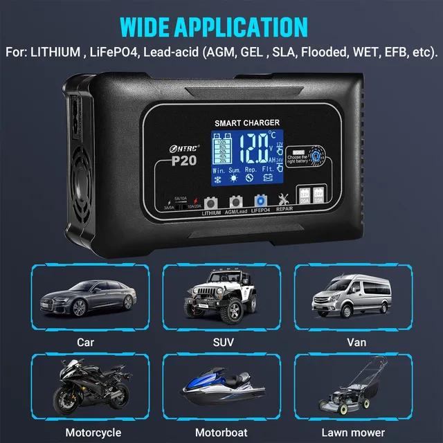 HTRC 15A/20A/25A/35A chargeur de batterie de voiture 12V… – vue 6