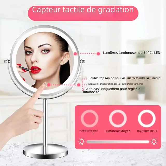 Miroir de maquillage 4.2 par LED grossissante 1X/10X – vue 6