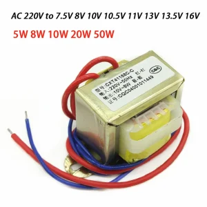 Transformateur de puissance 5W 8W 10W 20W 50W, entrée AC 220V 50HZ, sortie de changement 7.5V 8V 10V 10.5V 11V 13V 13.5V 16V simple V 2 lignes Transformateur de puissance 5W 8W 10W 20W 50W, entrée AC 220V 50HZ, sortie de changement 7.5V 8V 10V 10.5V 11V 13V 13.5V 16V simple V 2 lignes