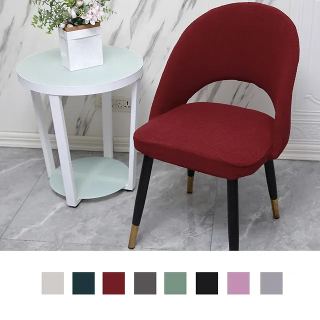 Housse chaise dossier creux incurvé jacquard polyester…