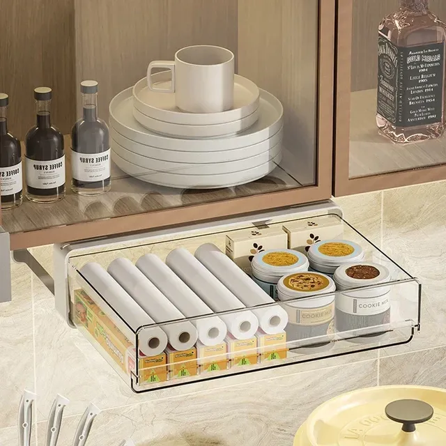 Tiroir rangement sous bureau transparent acrylique fumé… – vue 5