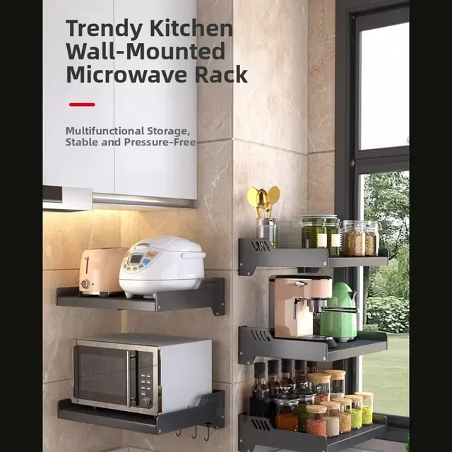 Etagere murale sousmeuble microondes support réglable… – vue 4
