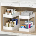 Organisateur sous évier à 2 niveaux, organisateur de cuisine, armoire de rangement, support polyvalent sous évier, rangement pour salle de bain et cuisine