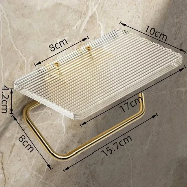 Porte-papier hygiénique doré de luxe avec étagère – vue 6