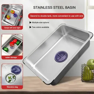 Bassin en acier inoxydable Portable Camping en plein air pique-nique…