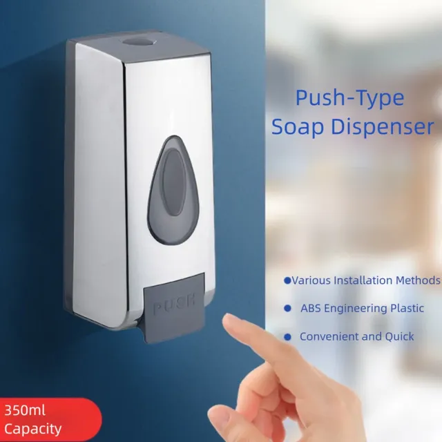 Distributeur savon mural 350ml ABS inoxydable chromé… – vue 2