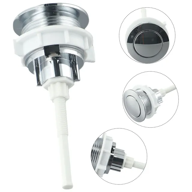 Bouton poussoir de toilette chromé ABS – vue 6