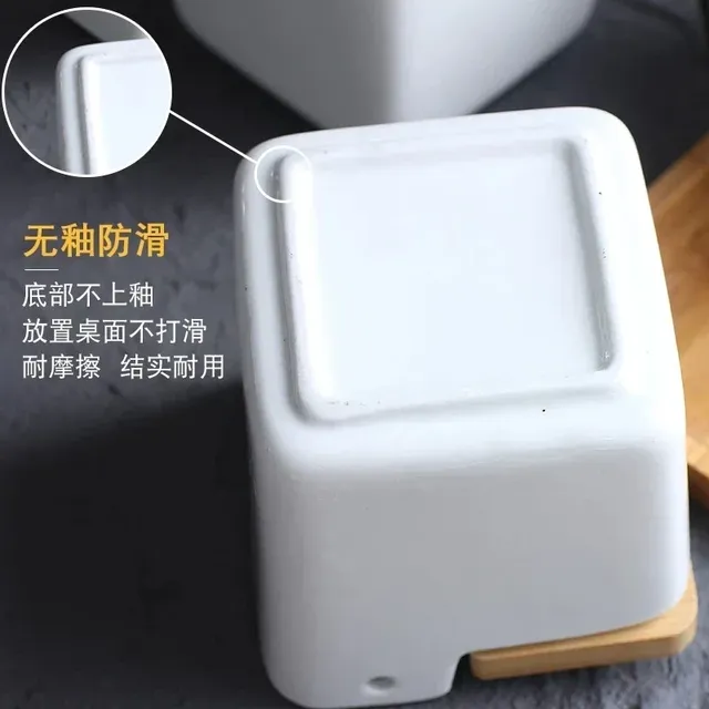 Ensemble de Récipients de Stockage en Porcelaine avec… – vue 4