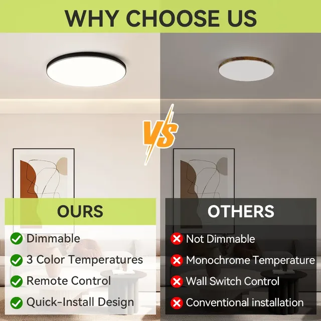 Plafonnier LED intelligent télécommandé dimmable… – vue 6