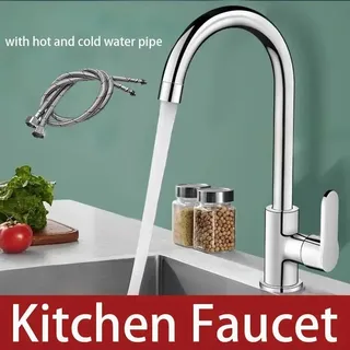Mitigeur robinet évier cuisine monocommande bec haut courbé finition…
