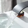 Nouveau robinet cascade de luxe noir blanc or – vue 5
