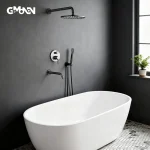 Robinet de douche chaud et froid, pomme de douche à pluie de 8 à 12 pouces, robinets mélangeurs de douches à 3 voies à montage mural, vanne de commande de boîte intégrée