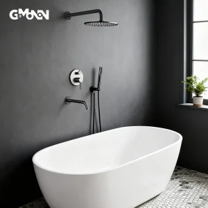 Robinet de douche chaud et froid, pomme de douche à pluie de 8 à 12 pouces, robinets mélangeurs de douches à 3 voies à montage mural, vanne de commande de boîte intégrée Robinet de douche chaud et froid, pomme de douche à pluie de 8 à 12 pouces, robinets mélangeurs de douches à 3 voies à montage mural, vanne de commande de boîte intégrée