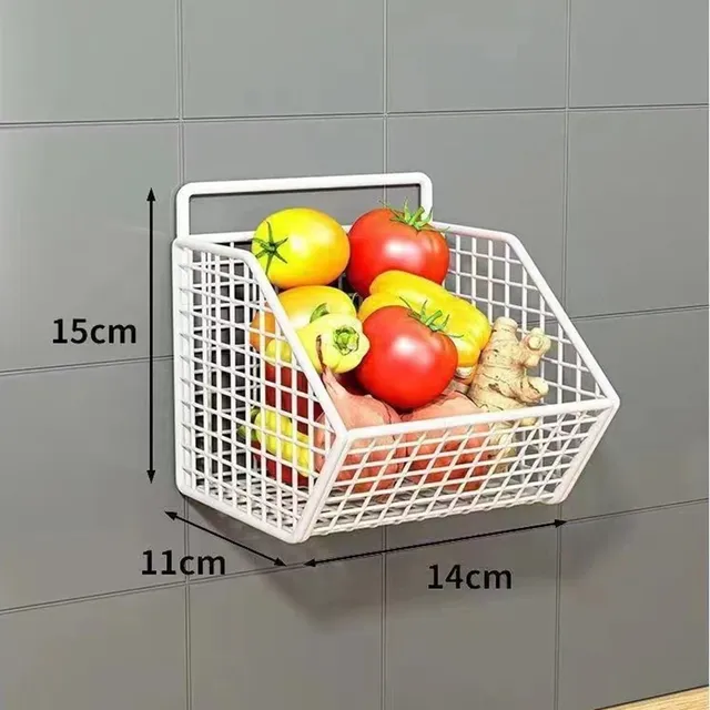 Panier rangement mural cuisine double niveau métallique… – vue 6