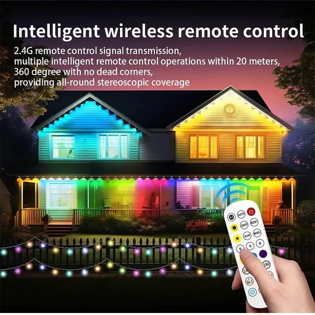Cordes LED lumières extérieures permanentes avant-toit… – vue 3