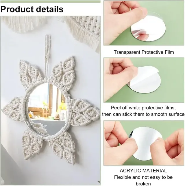 Autocollant mural miroir rond – vue 6