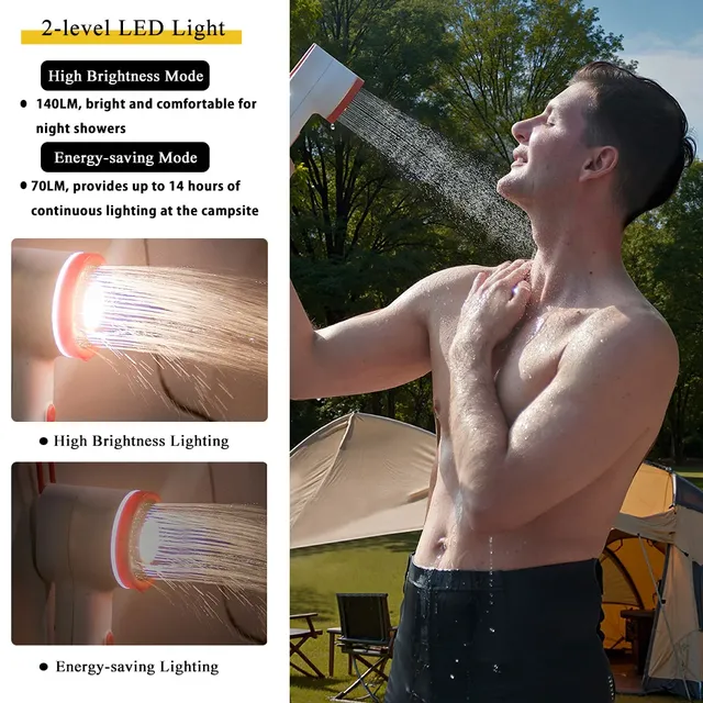 Douche de camping Soomloom avec pompe intégrée – vue 5