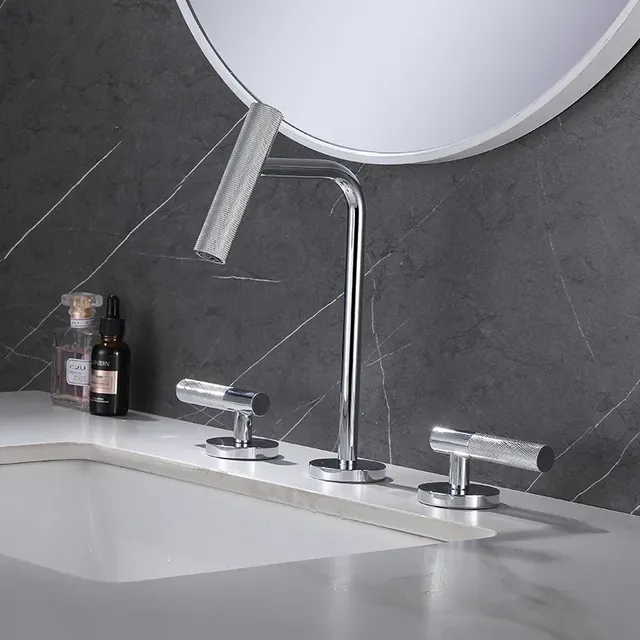 Robinet de Lavabo à Eau Chaude et Froide en Laiton – vue 6
