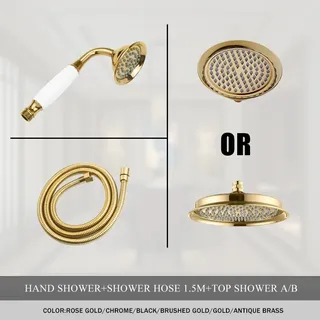 Pommeau de douche mural en laiton de 8 pouces