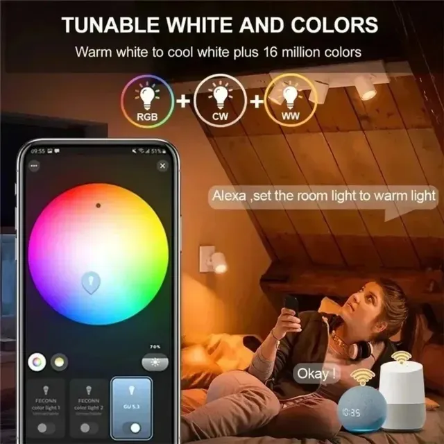 EWelink GU10 ampoule WiFi Zigbee RGB LED lampes à… – vue 3