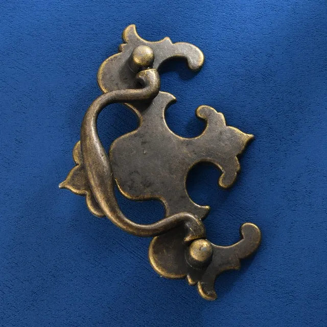 Poignée armoire tiroir laiton vieilli antique baroque… – vue 4