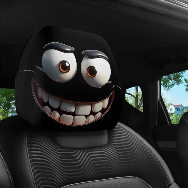 Taie d'oreiller de voiture imprimée avec visage Smiley – vue 3