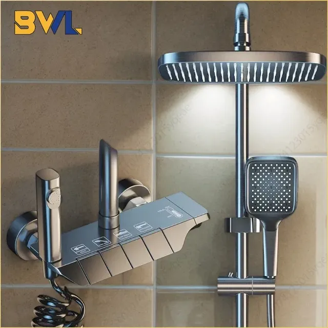 Ensemble de douche numérique avec bouton de Piano