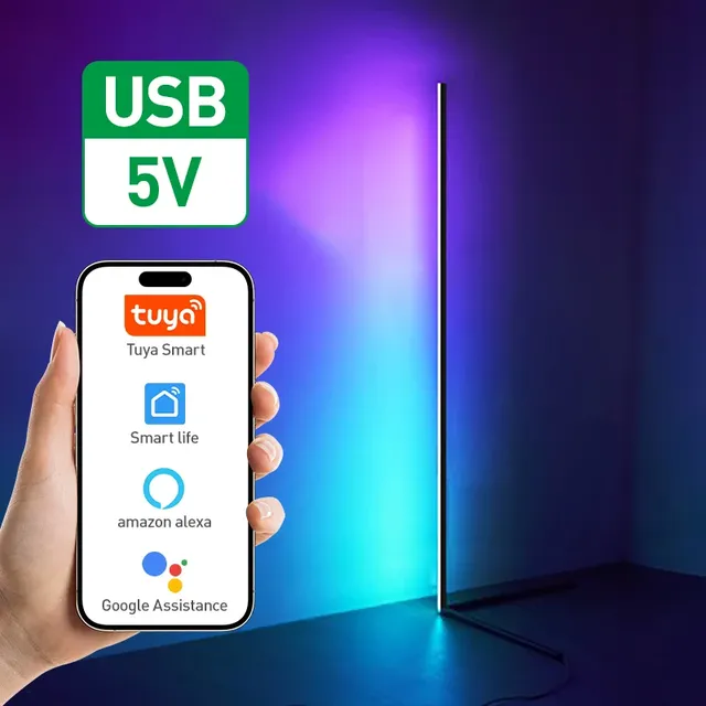 Lampadaire intelligent LED USB RGBIC – vue 2