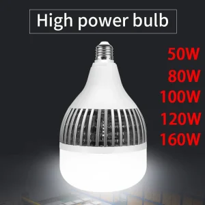 Ampoule LED haute puissance, lampe budgétaire, 160W, 140W, 120W, 100W, 80W, 60W, 50W, 40W, AC 220V, 230 V, 240V