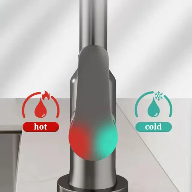 Robinet de cuisine extractible en acier inoxydable – vue 6