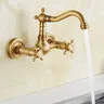 Robinets de lavabo muraux antiques salle de bains noir… – vue 5