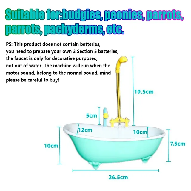 Bain automatique intelligent pour perroquets – vue 3