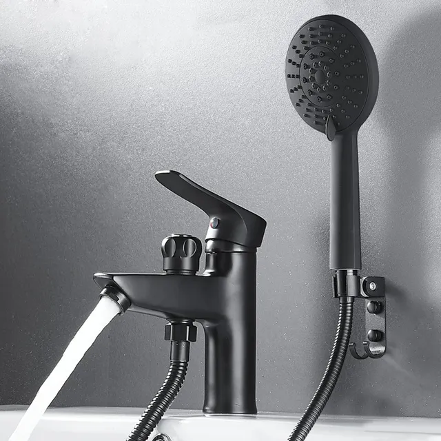Robinet à poignée unique en laiton avec pommeau de douche – vue 4
