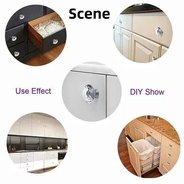 Boutons armoire commode tiroir diamantés cristal… – vue 4