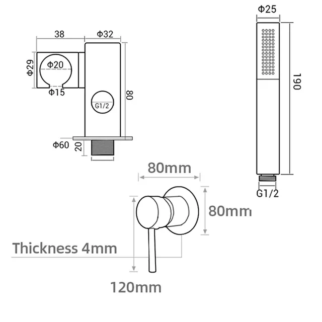 Système de douche à main pour salle de bain – vue 3