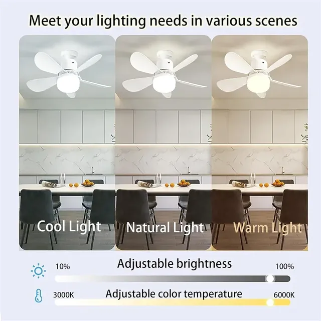 LED ventilateur de plafond lumière moderne intelligent… – vue 4