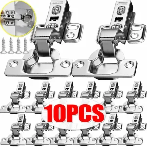 Charnières de porte d&rsquo;armoire en acier inoxydable, charnière cachée à fermeture douce, pas d&rsquo;amortisseur hydraulique, charnière de porte de cuisine avec vis