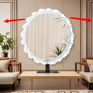 Miroirs intelligents à support rond pour maquillage, miroir de table à engrenages multiples avec éclairage Led, miroir décoratif pour chambre à coucher Miroirs intelligents à support rond pour maquillage, miroir de table à engrenages multiples avec éclairage Led, miroir décoratif pour chambre à coucher