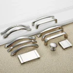 Poignée 96/128 en métal et Zinc pour armoire, meuble de cuisine, pour armoire, commode, placard, quincaillerie de maison, argent