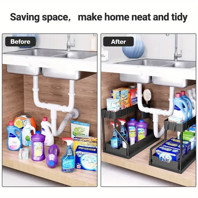 Organisateur rangement sous évier modulable tiroirs… – vue 2