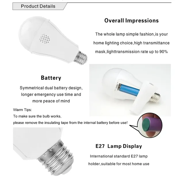 Ampoule Led E27 15w avec crochet – vue 4