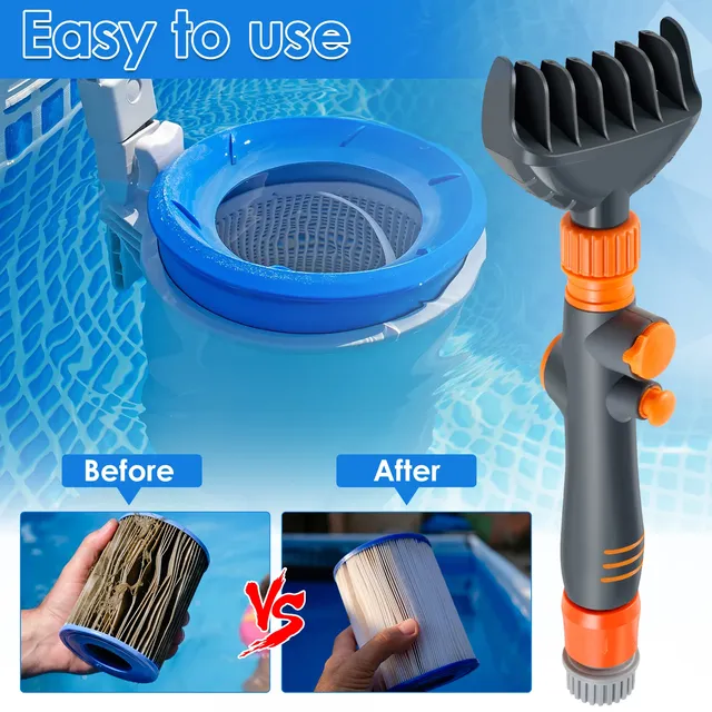Nettoyeur cartouche filtre piscine brosse rinçage six… – vue 4